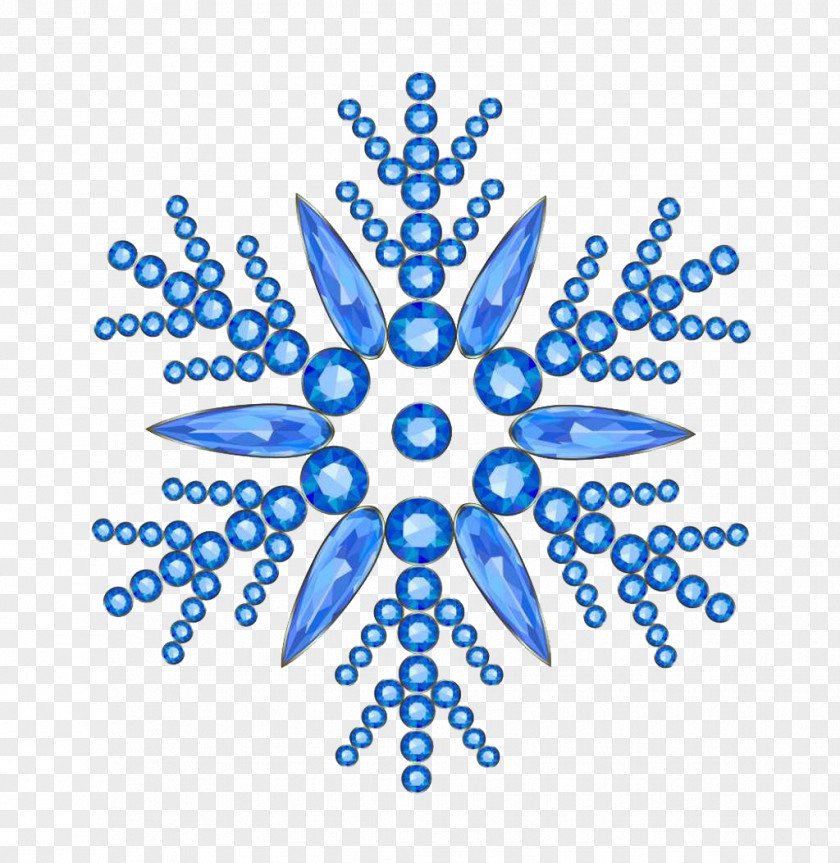 Blue Snowflake Shape Crystal Jewelry Jewellery Royalty-free Illustration PNG