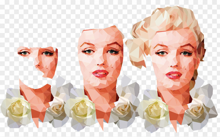 Marilyn Monroe Low Poly Cheek Face Lip PNG