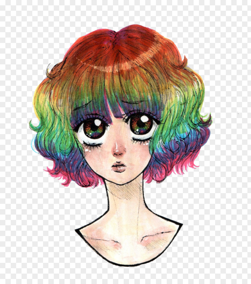 Rainbow Drawing Forehead Hair Coloring Cartoon Red PNG