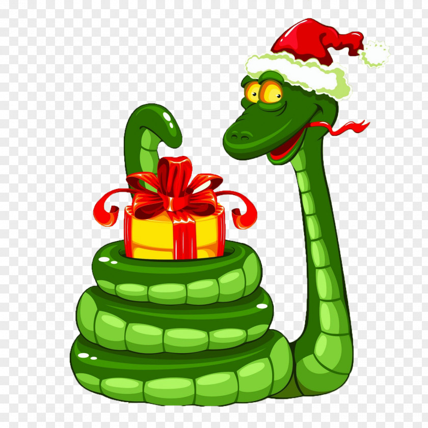Santa Claus Snake Christmas Clip Art PNG