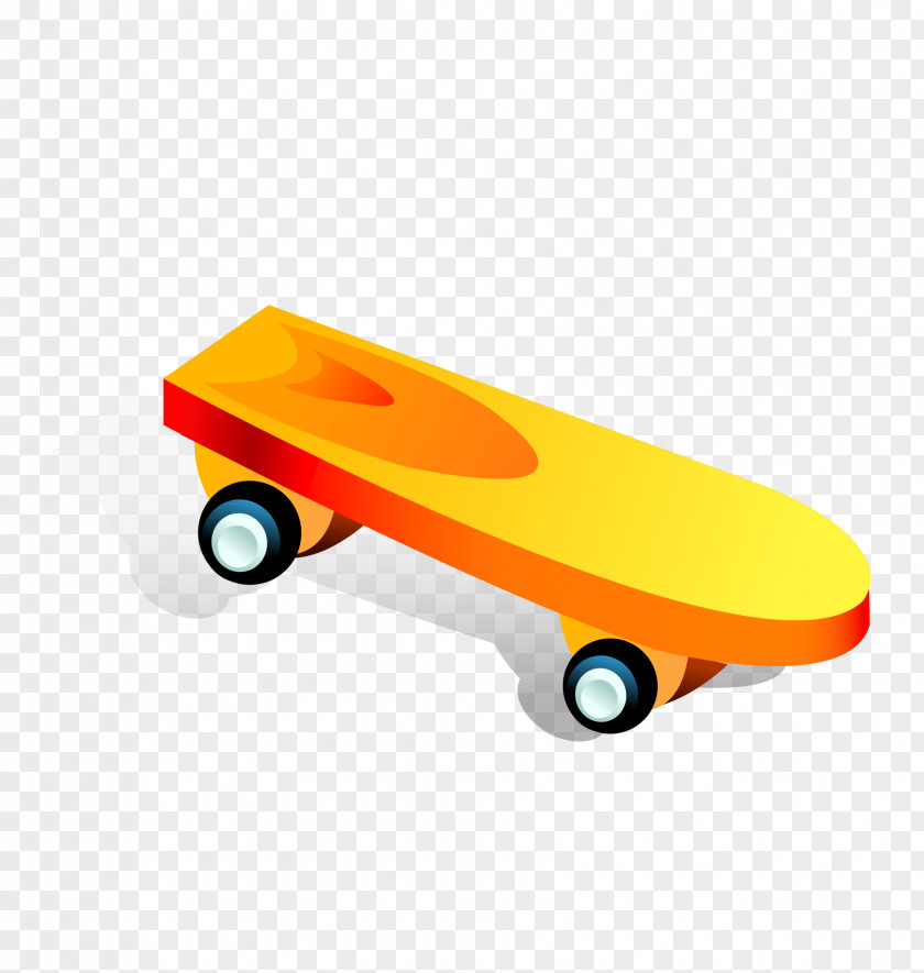 Vector Painted Skateboard Toy Child Clip Art PNG