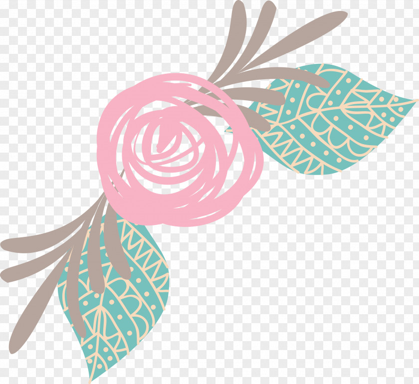 Line Flowers Pink Icon PNG