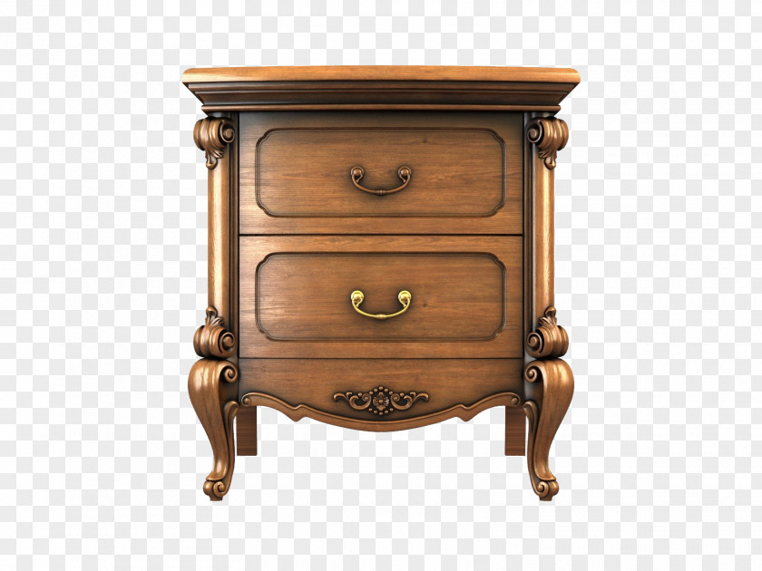 Brown Bedside Table Nightstand STL 3D Computer Graphics Drawer PNG