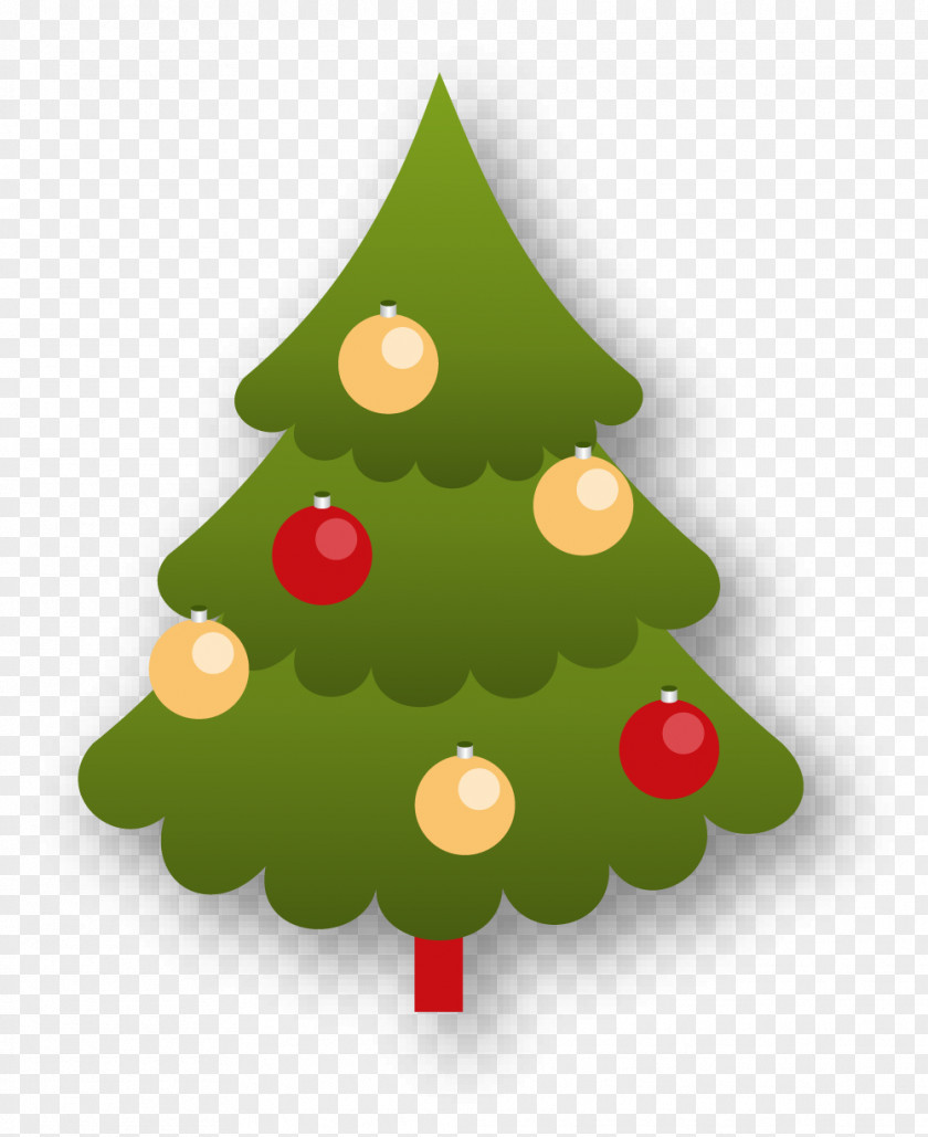Cartoon Green Christmas Tree Drawing PNG