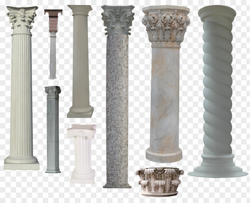 Continental White Retro Roman Columns Column Icon PNG
