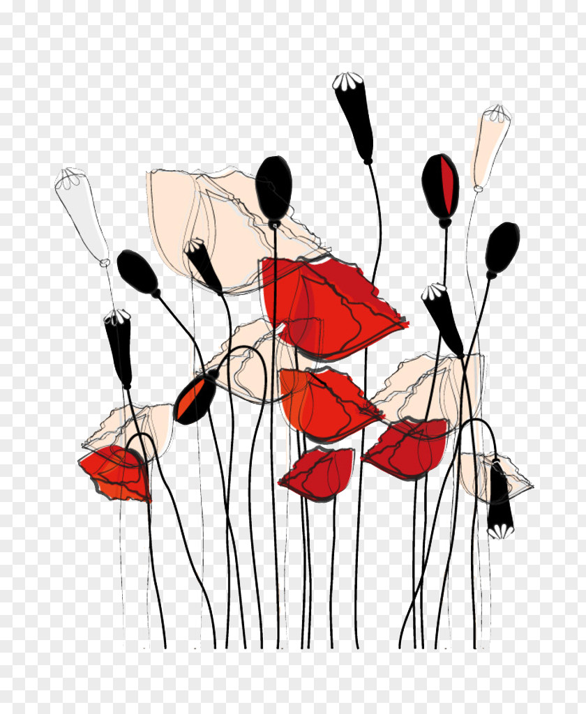 Shower Curtain Douchegordijn Common Poppy PNG