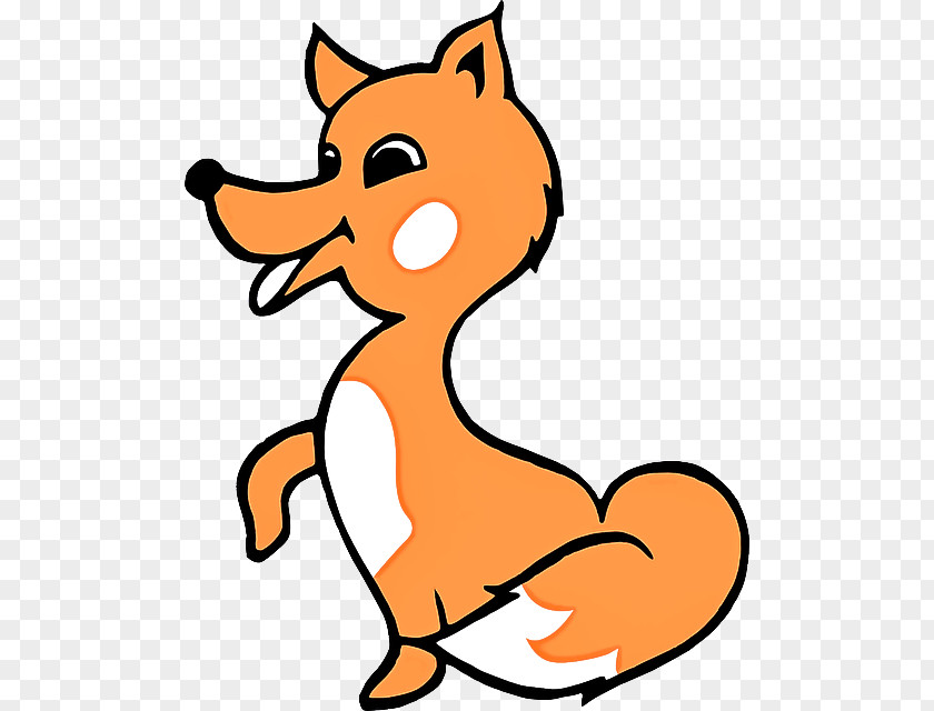 Fox Animal Figure Cartoon Tail Line Art Red PNG