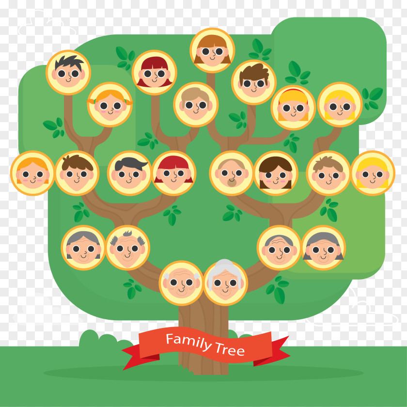 Member Family Tree Vector Flat Design PNG