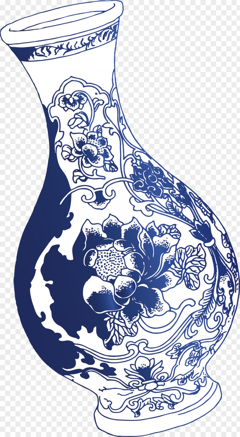 The Bottle Is Exquisite And Vase Blue White Pottery Black PNG