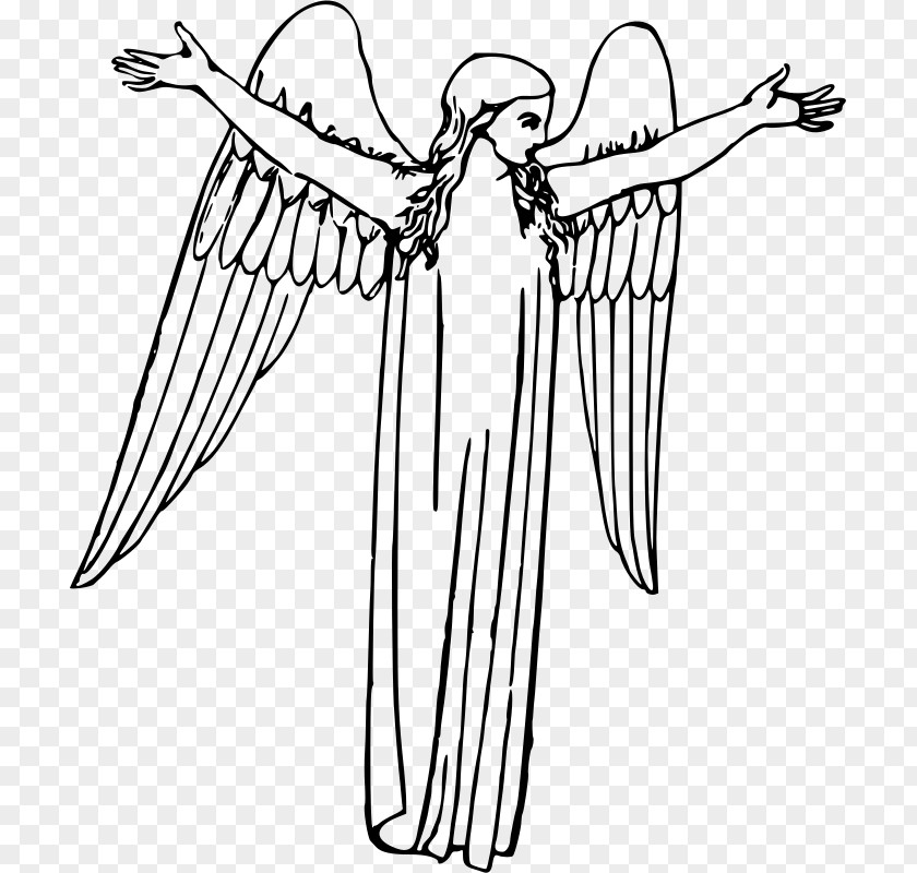 Angel Gabriel Line Art Drawing Clip PNG