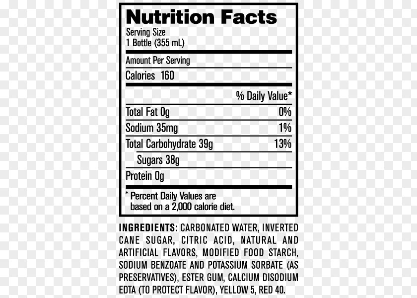 Drink Fizzy Drinks Jones Soda Cola Nutrition Facts Label PNG