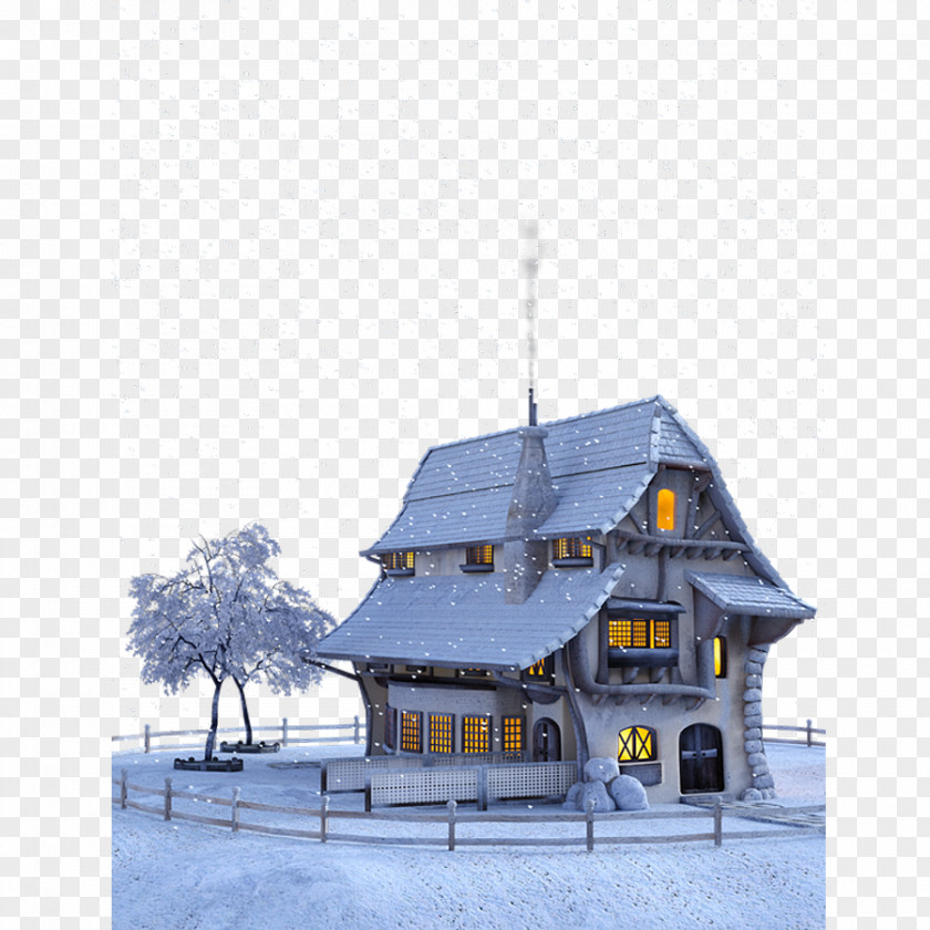 Small House In Winter Christmas Miracle July Stirring The Plot Snowflake Illustration PNG