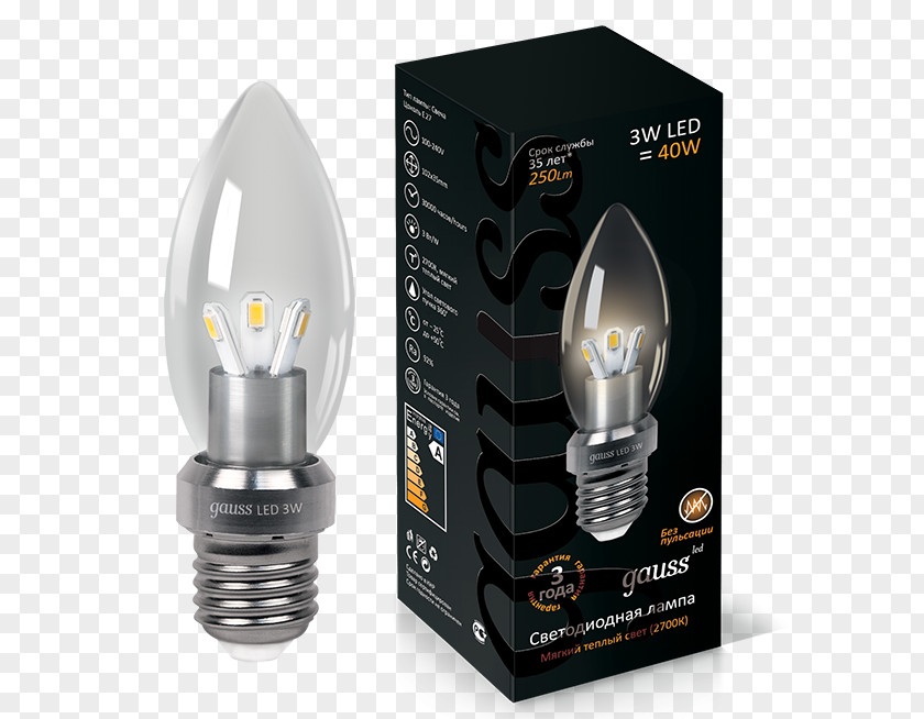 Gauss Edison Screw Light-emitting Diode LED Lamp Lighting PNG