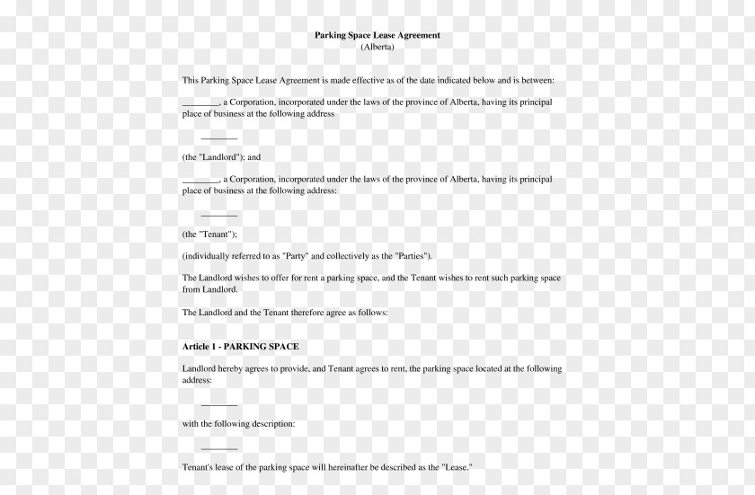 Lease Purchase Contract Rental Agreement Template Car Park PNG