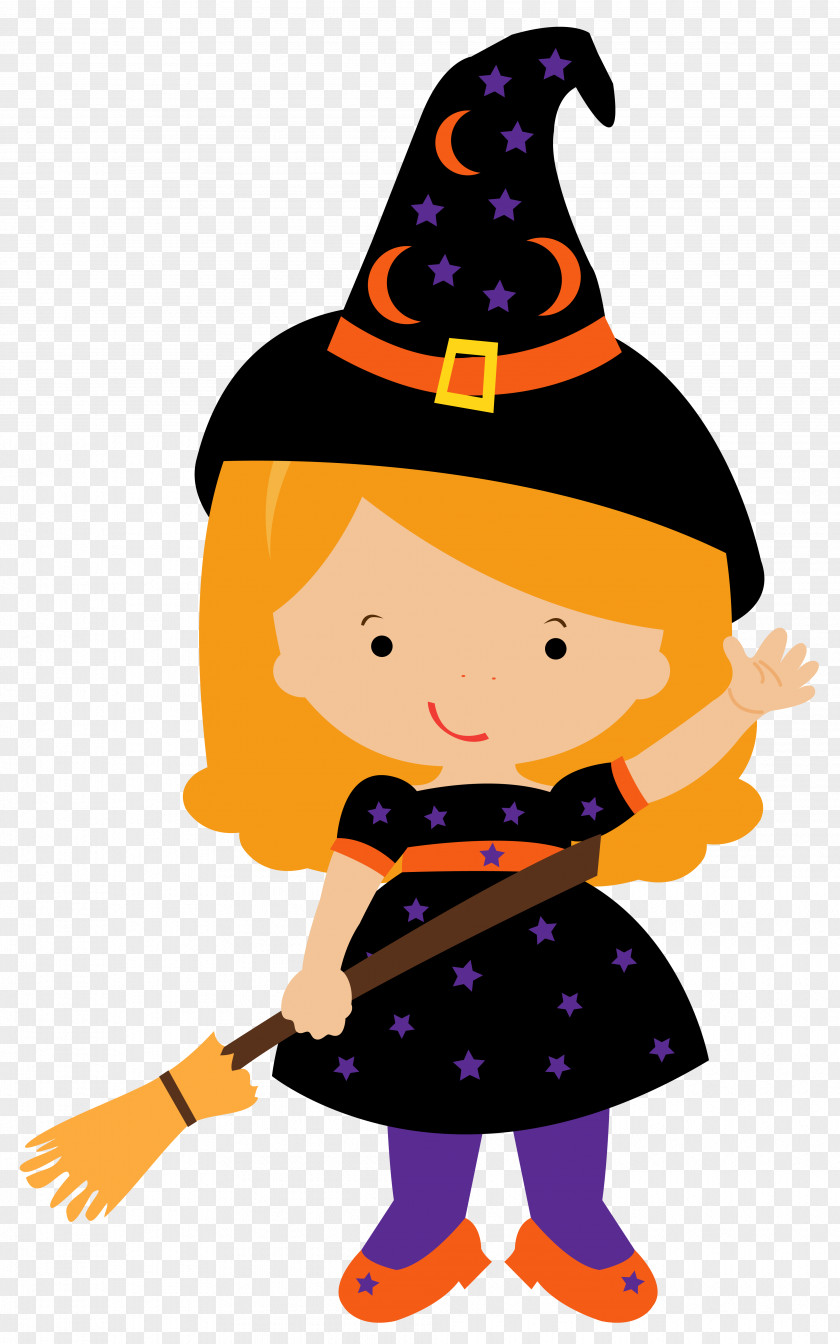 Little Witch Clipart Image Witchcraft Halloween Clip Art PNG