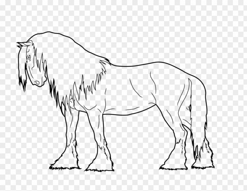 Mule Line Art Percheron Pony Foal PNG