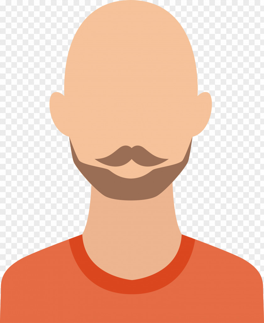 No Expression Bald Man Hair Loss Moustache PNG