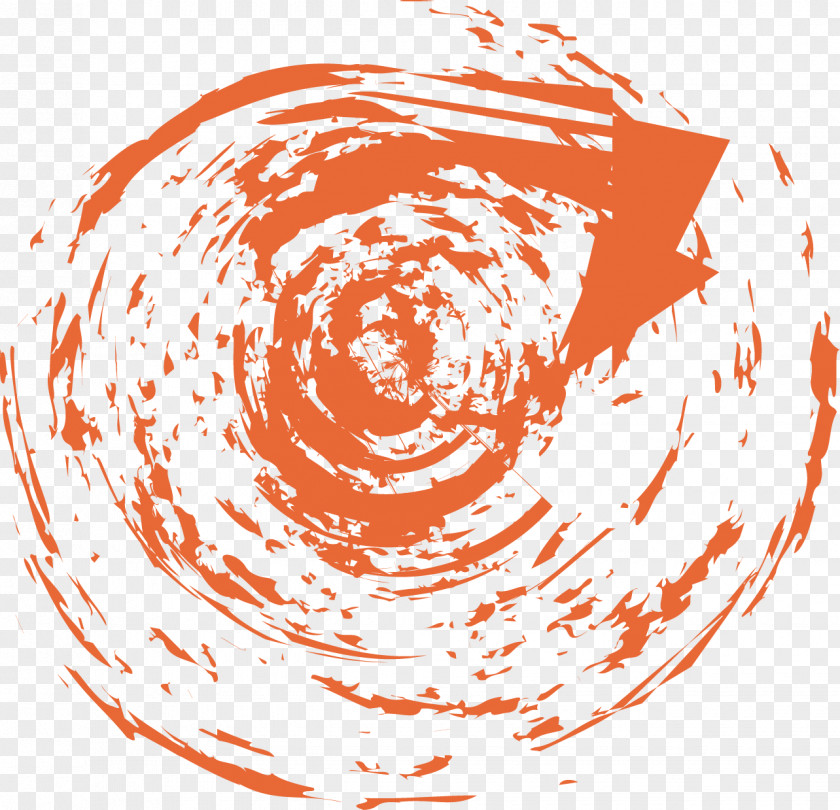 Orange Painted Black Hole Pattern Icon PNG