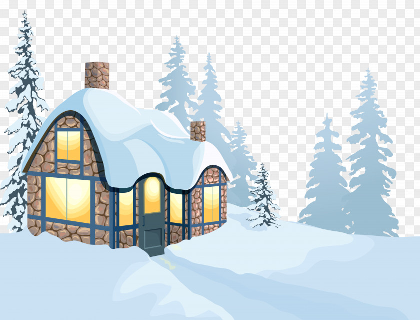 Winter House And Snow Clipart Image Clip Art PNG
