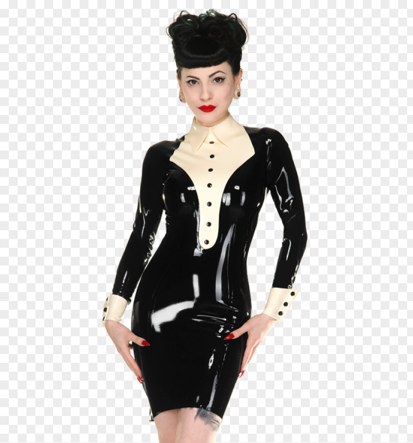 Shopping Woman Latex Tuxedo Dress Formal Wear Fashion PNG