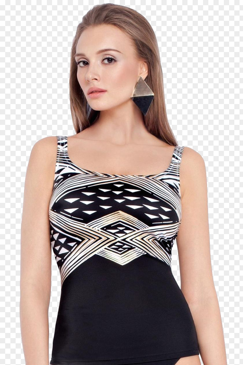 Slimming Shaping Tankini Dress Swimsuit Top Gottex PNG