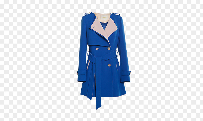 Women Blue Trench Coat PNG