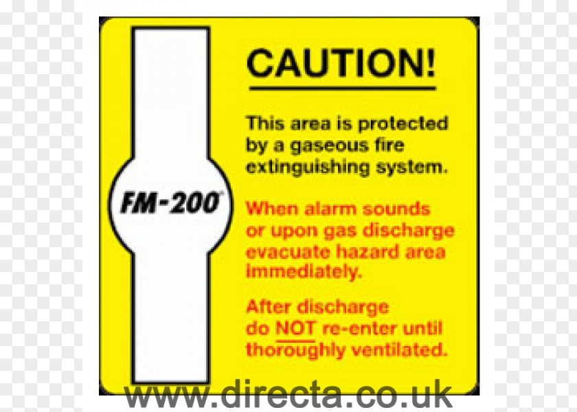 1,1,1,2,3,3,3-Heptafluoropropane Fire Suppression System Gaseous Warning Sign Label PNG