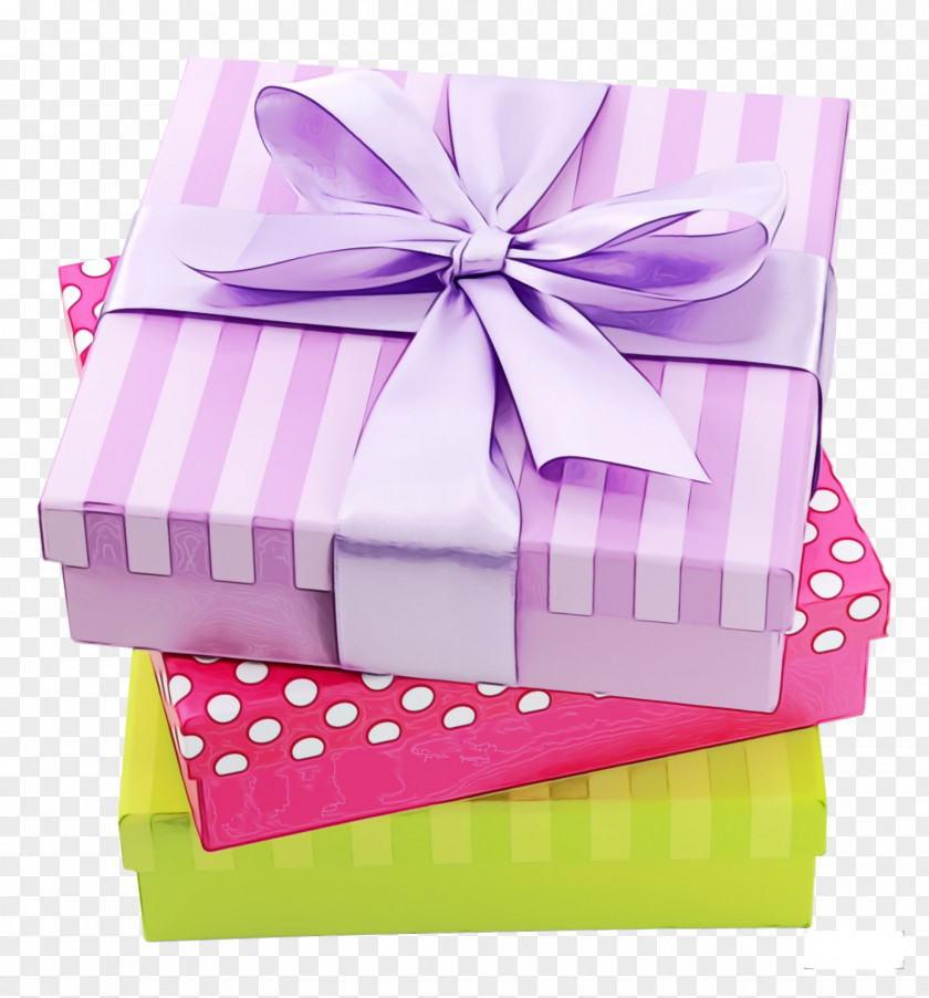 Magenta Box Present Pink Ribbon Gift Wrapping Party Favor PNG