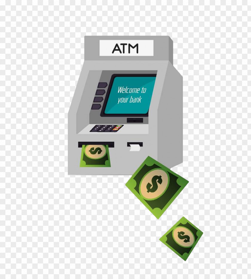 Hand-painted ATM Machine Automated Teller Euclidean Vector Bank PNG