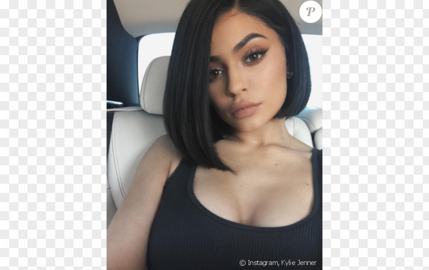 Kylie Jenner Lace Wig Bob Cut Hairstyle PNG