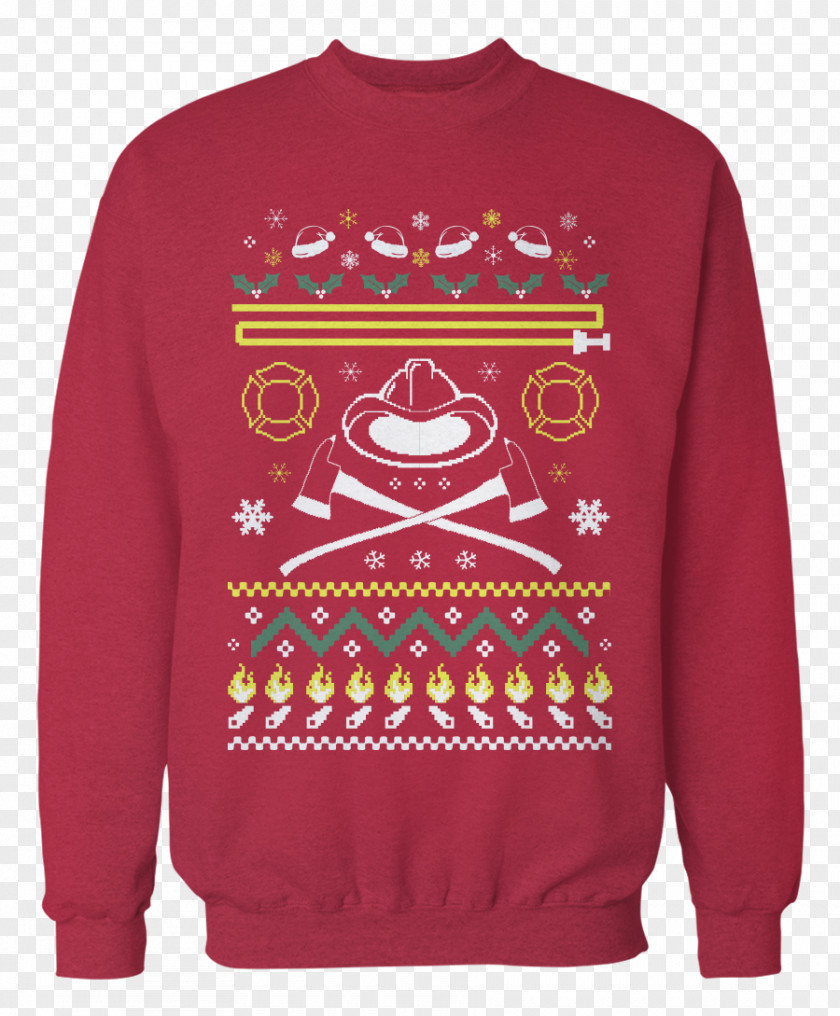Firefighter T-shirt Christmas Jumper Sweater Sleeve Clothing PNG