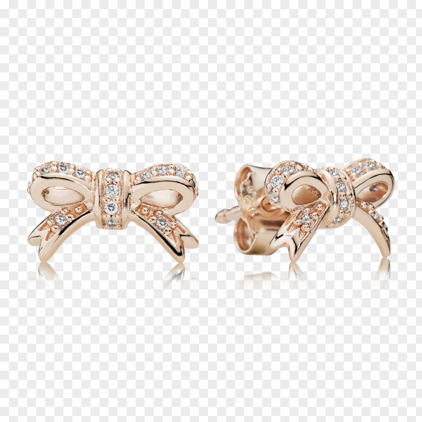 Romantic Tone The Earring Pandora Cubic Zirconia Gold PNG