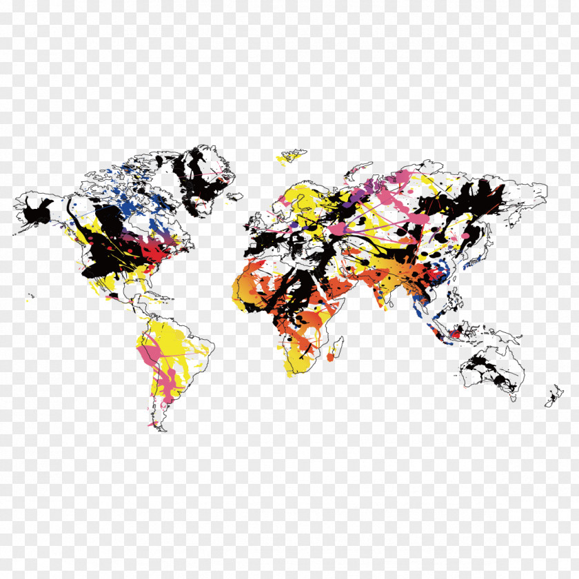 Vector Color Map World PNG