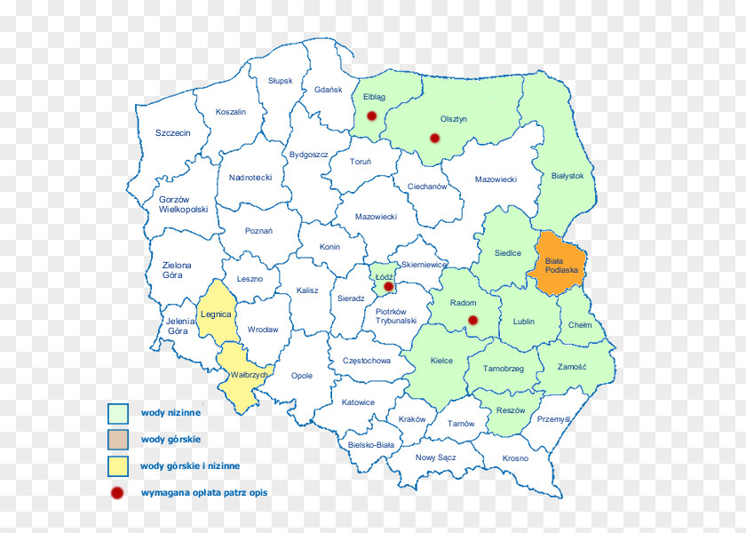 Map Zielona Góra Polski Związek Wędkarski. Okręg Koło PNG
