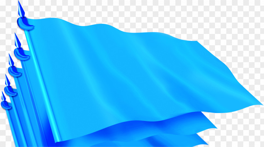 Blue Flag Fluttering Multi-faceted Download PNG