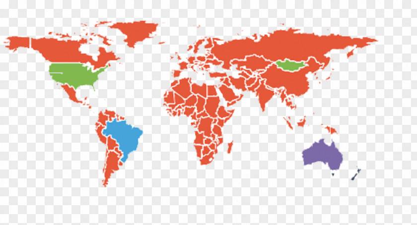 Red Map Of The World Globe PNG