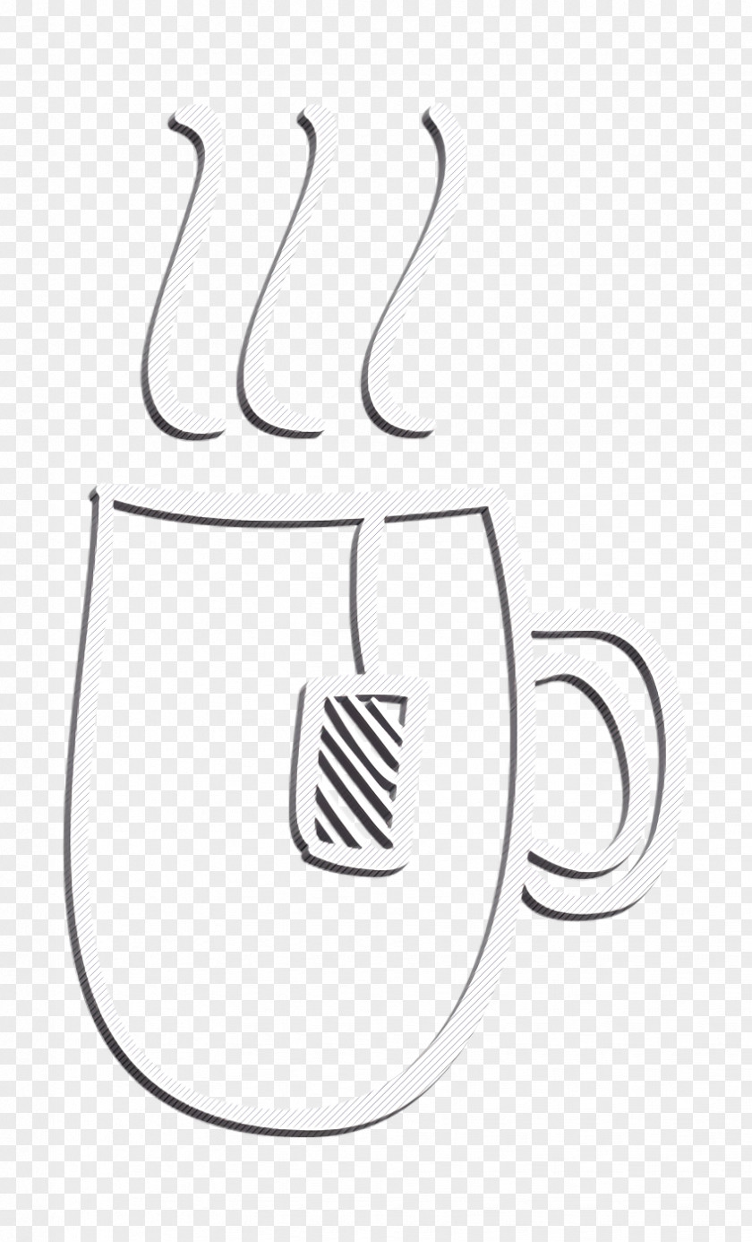 Social Media Hand Drawn Icon Hot Tea Cup Outline Food PNG