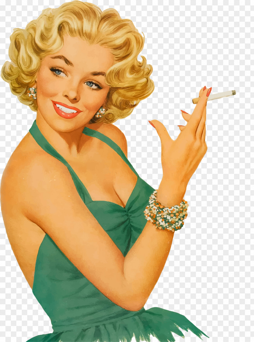 Vintage Woman Menthol Cigarette Tobacco Advertising Kool PNG