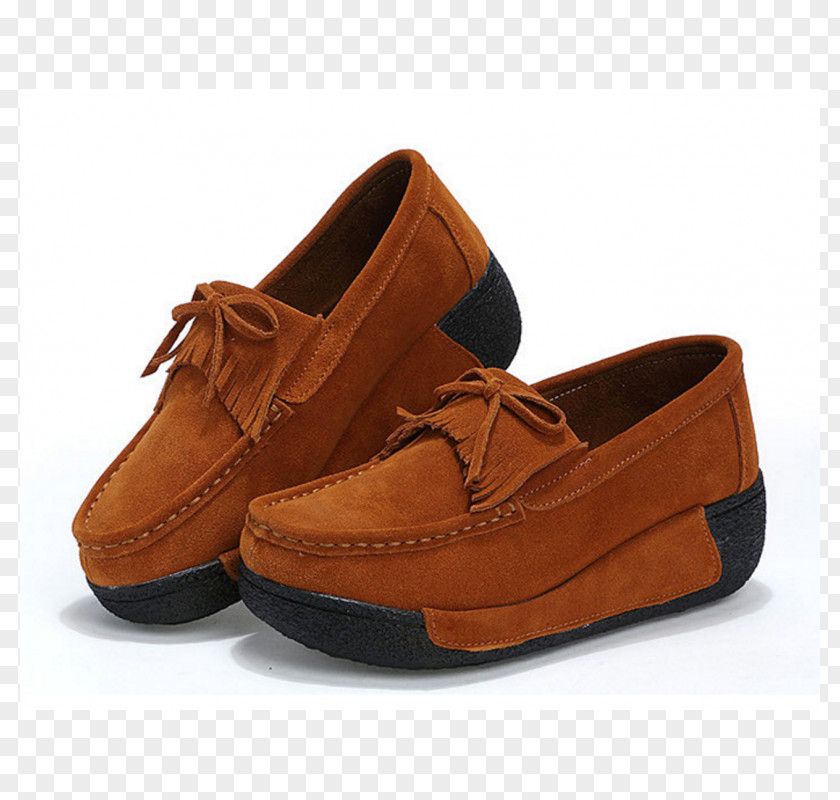 Casual Shoes Slip-on Shoe Leather Suede Wedge PNG