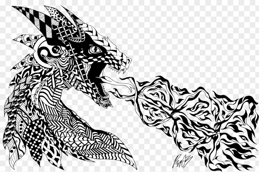 Dragonfly Dragon Horse Drawing Fire Breathing Line Art PNG