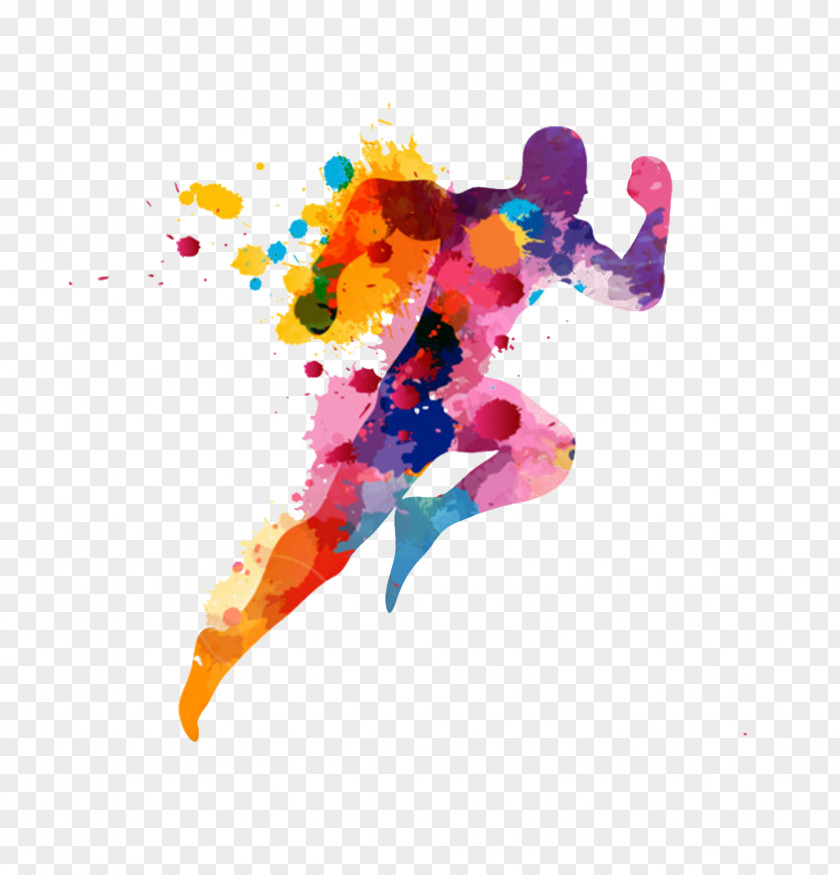 Ink Running Man Clip Art PNG