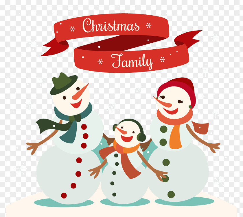 Cartoon Christmas Snowman A Vector Tapestry PNG