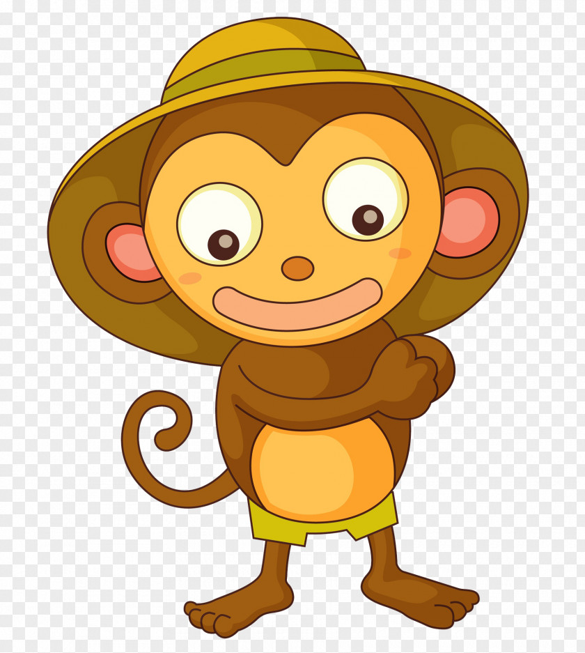 A Monkey With Hug Chimpanzee Cartoon Drawing Illustration PNG