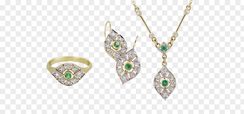 Emerald Earring Body Jewellery Gold PNG