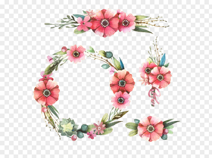 Floral Design Wreath Artificial Flower Cut Flowers PNG