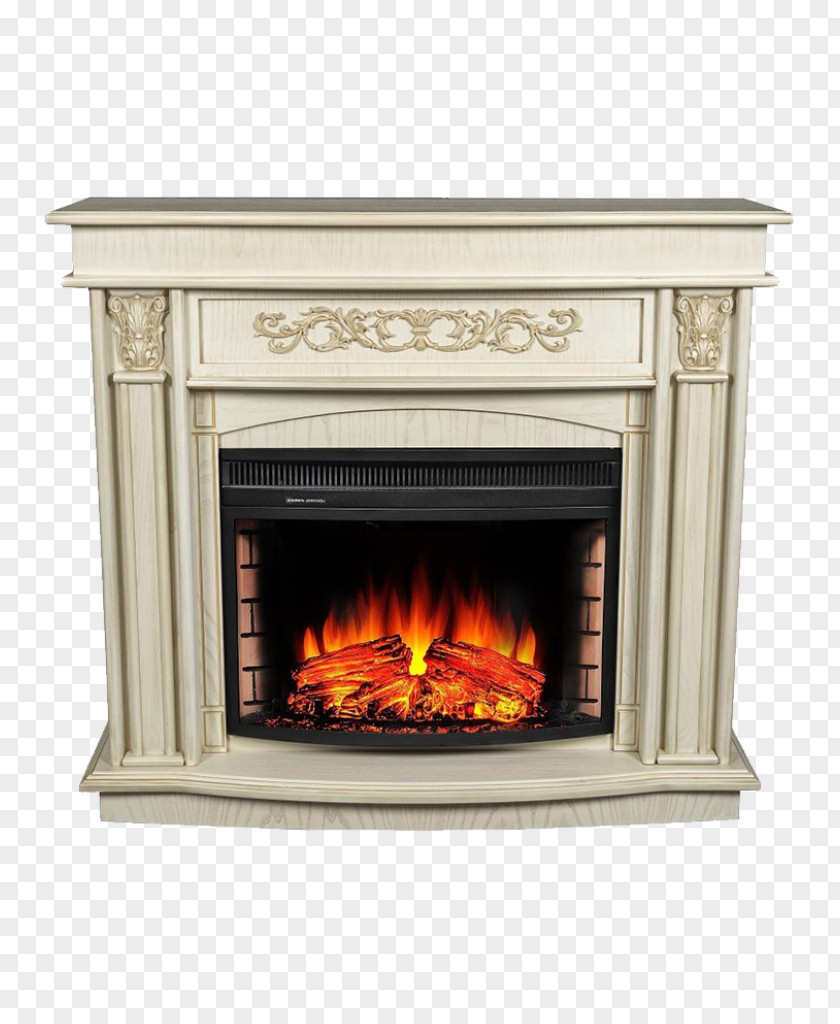 Marseille Electric Fireplace Hearth White Oak PNG