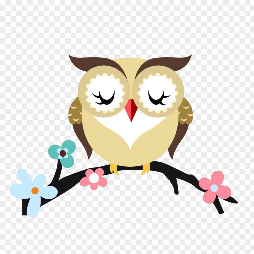 Watercolor Owl Cartoon Branch Royalty-free PNG