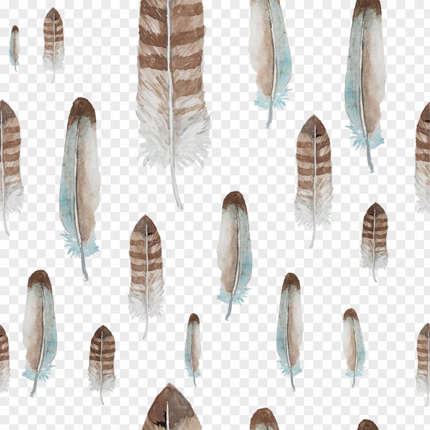 Hand-painted Feather Background Watercolor Painting PNG