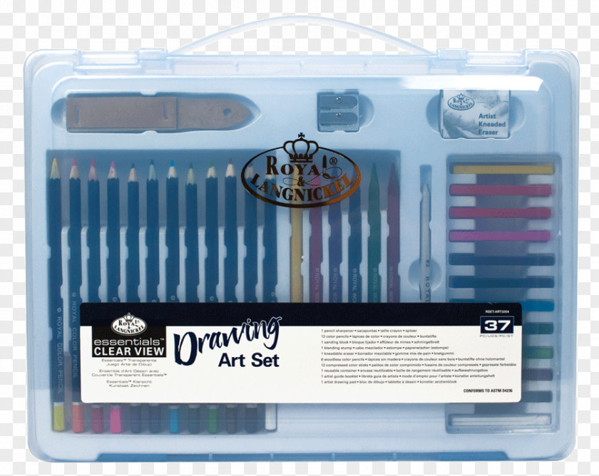 Painting Drawing Essentials Clear View Art Set Watercolor Artist Royal Brush Pencil Premier Box PNG