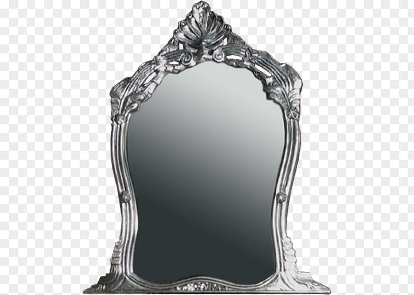 Silver Mirror Baroque Furniture Design PNG